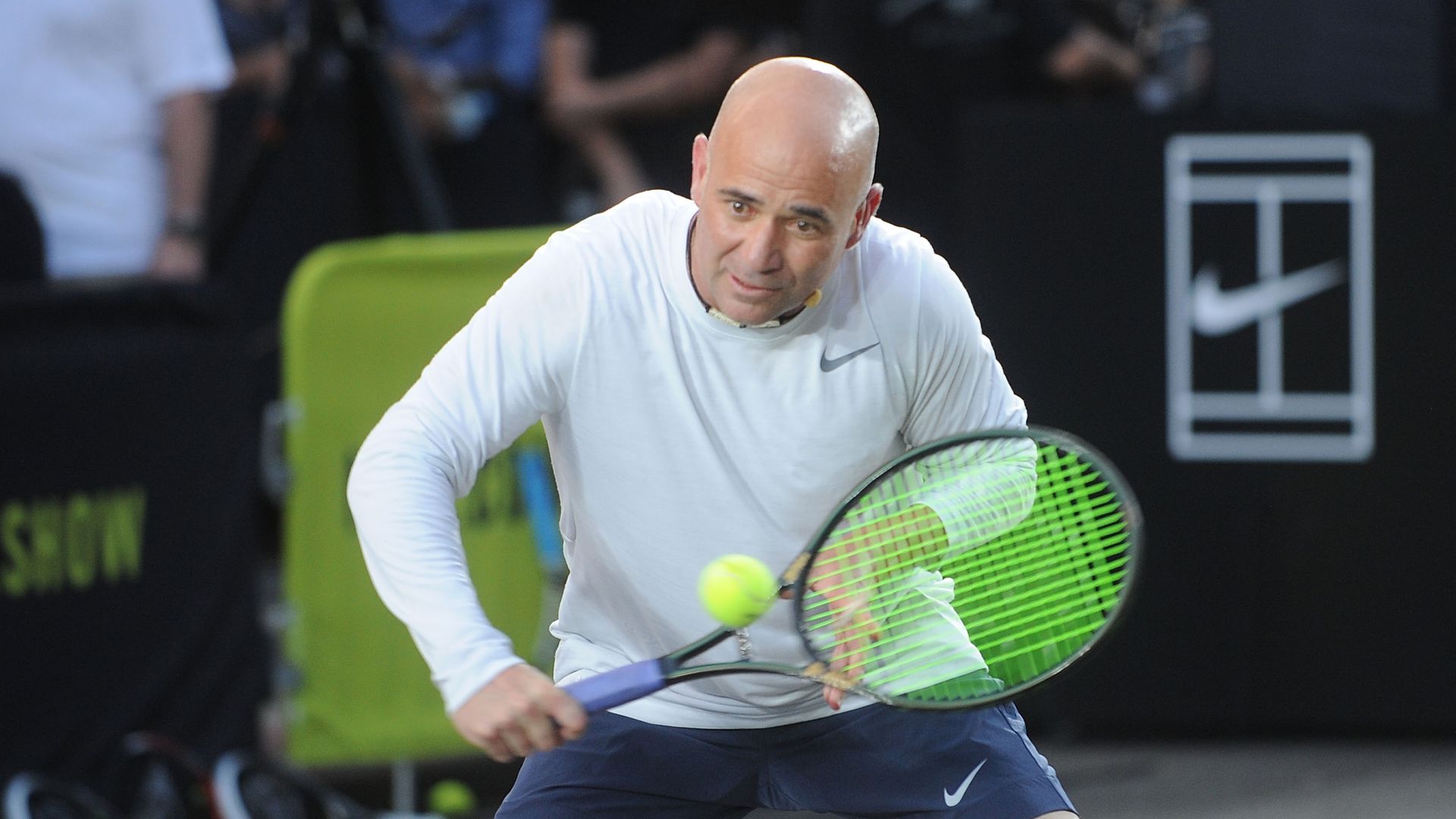 Andre Agassi playing tennis