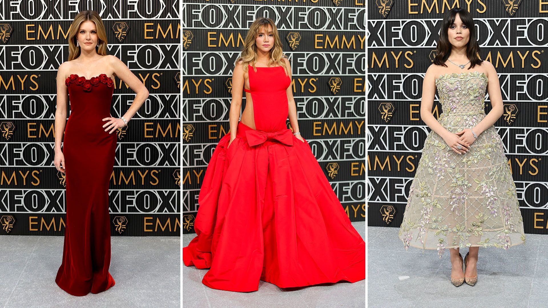Meghann Fahy, Suki Waterhouse and Jenna Ortega on the Emmys red carpet 