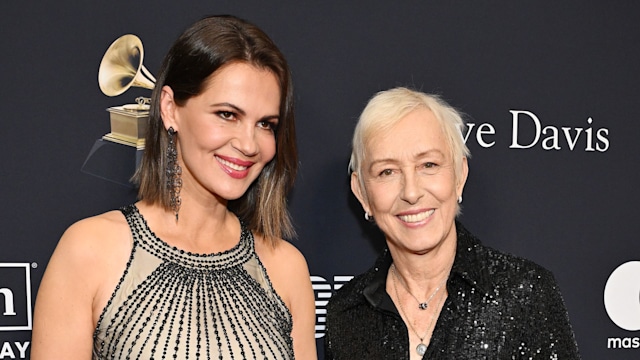 Julia Lemigova and Martina Navratilova smiling