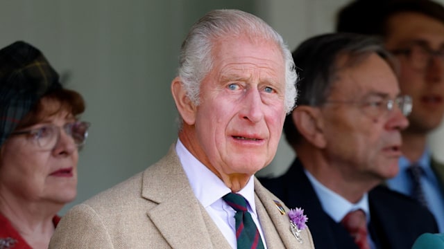 King Charles III attends The Braemar Gathering 2023 at The Princess Royal and Duke of Fife Memorial Park 