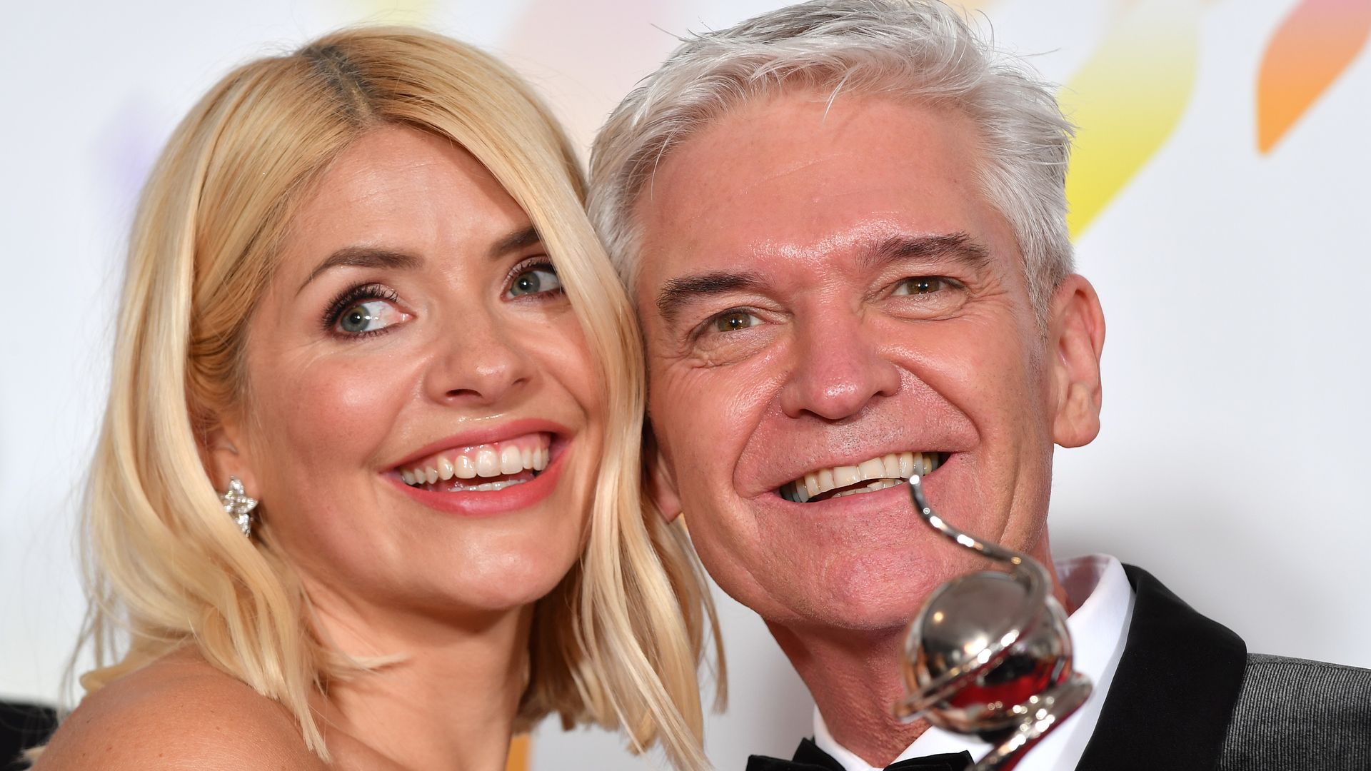 Holly Willoughby and Phillip Schofield pose with the award for Live Magazine Show for 'This Morning' in the winners room attends the National Television Awards 2020 at The O2 Arena on January 28, 2020 in London, England.