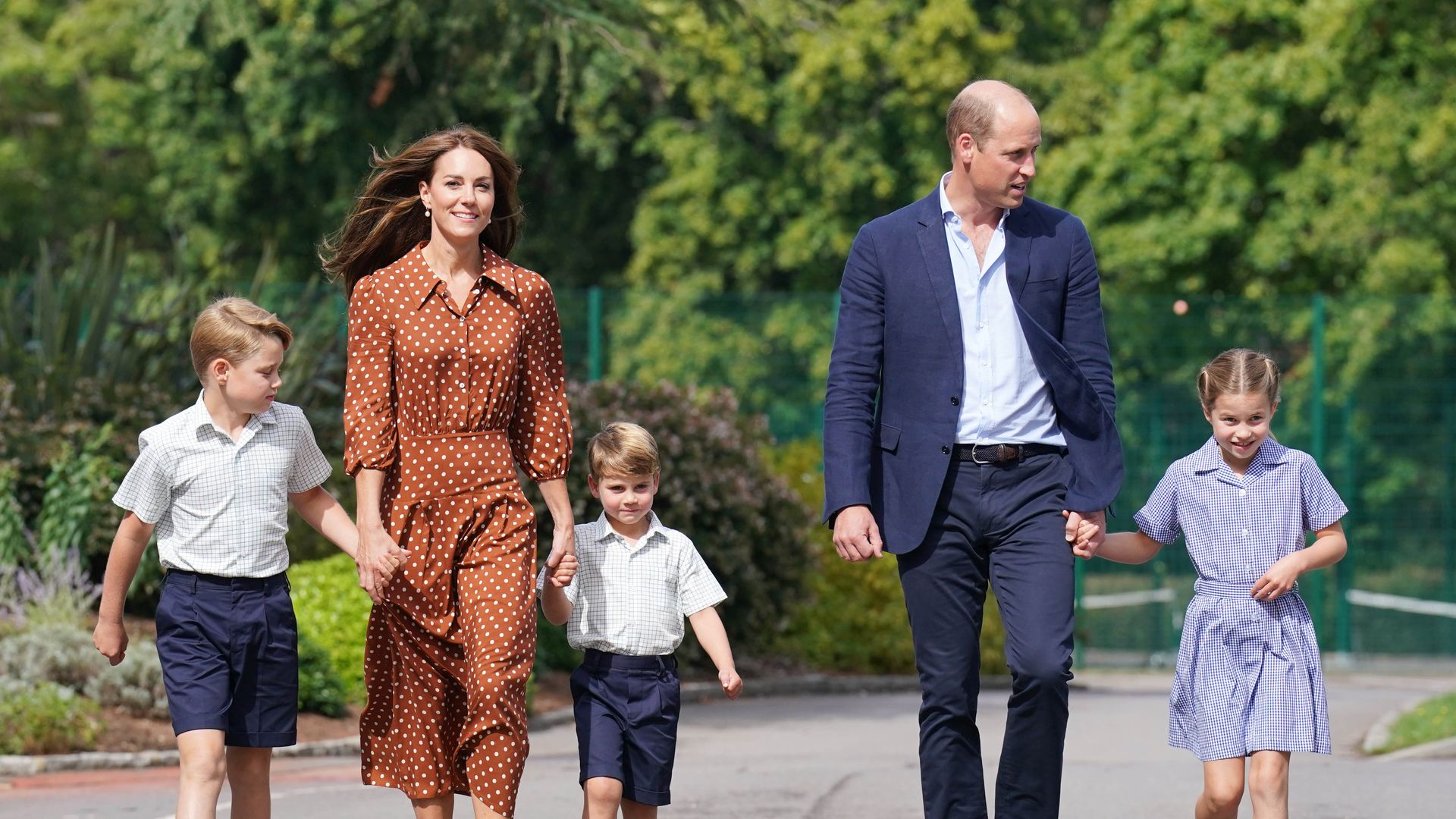 George, Charlotte and Louis' first day at Lambrook school