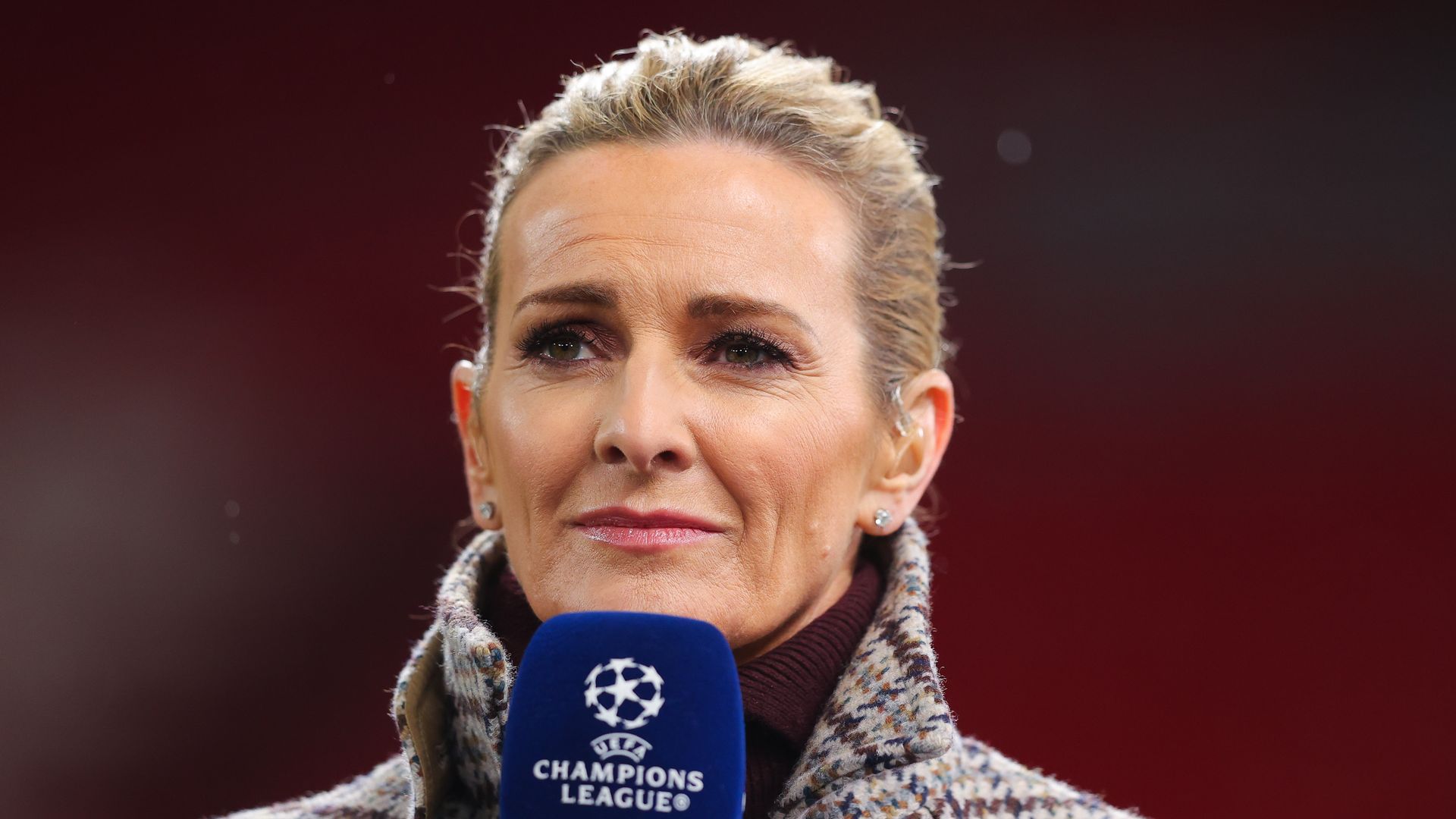 Amazon Prime Video pundit Gabby Logan during the UEFA Champions League 