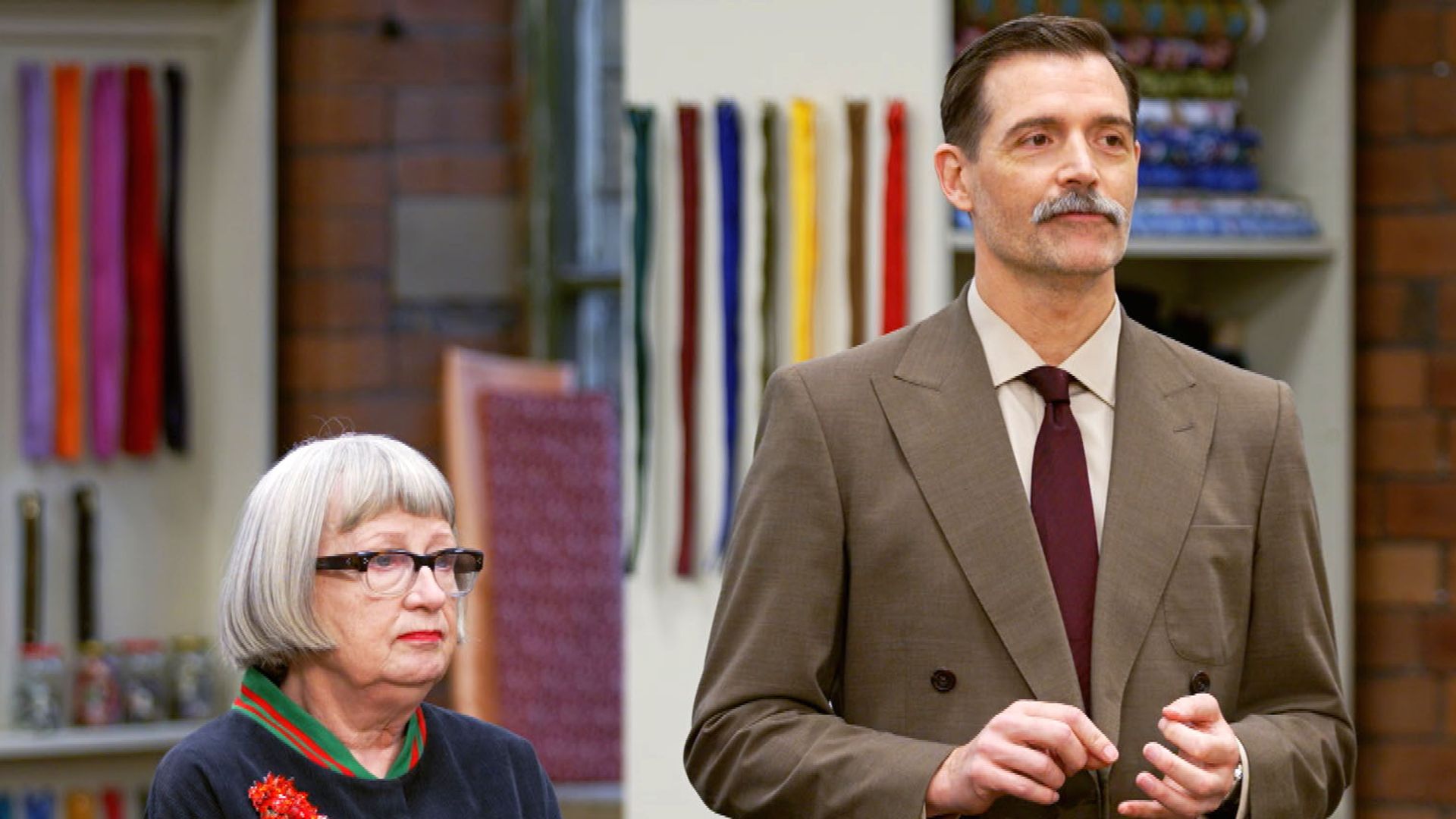 The Great British Sewing Bee judges Esme Young and Patrick Grant