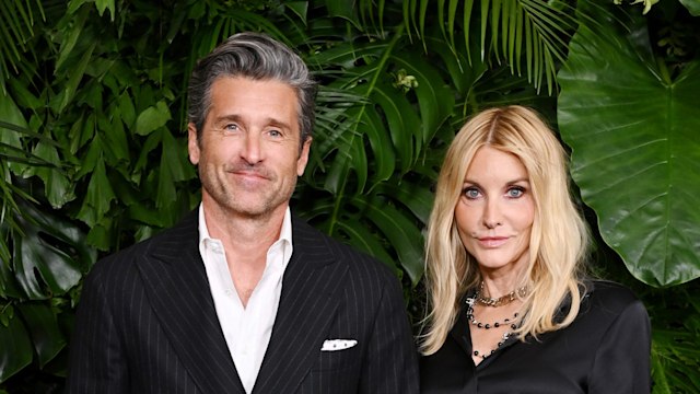 Patrick Dempsey and Jillian Fink attend the CHANEL and Charles Finch Annual Pre-Oscar Dinner at The Polo Lounge at The Beverly Hills Hotel on March 09, 2024 in Beverly Hills, California