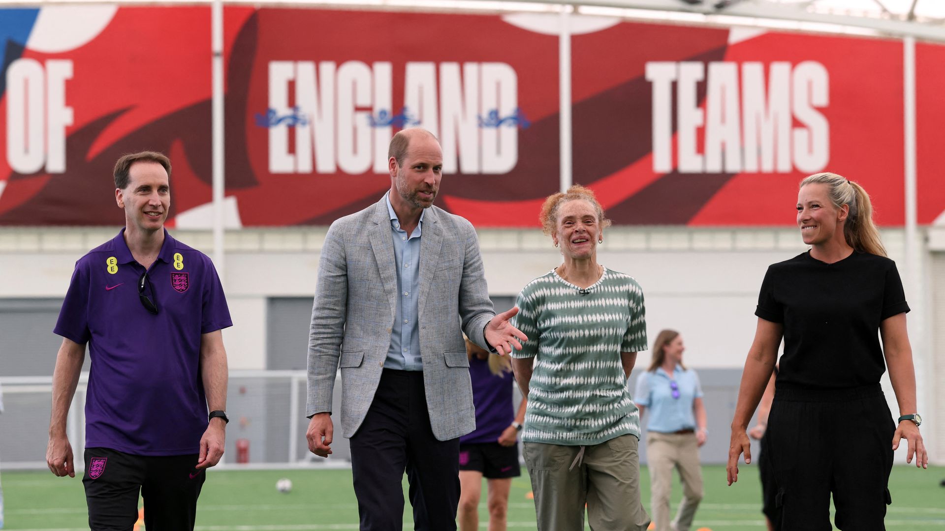 Prince William visiting the Lionesses at St George's Park