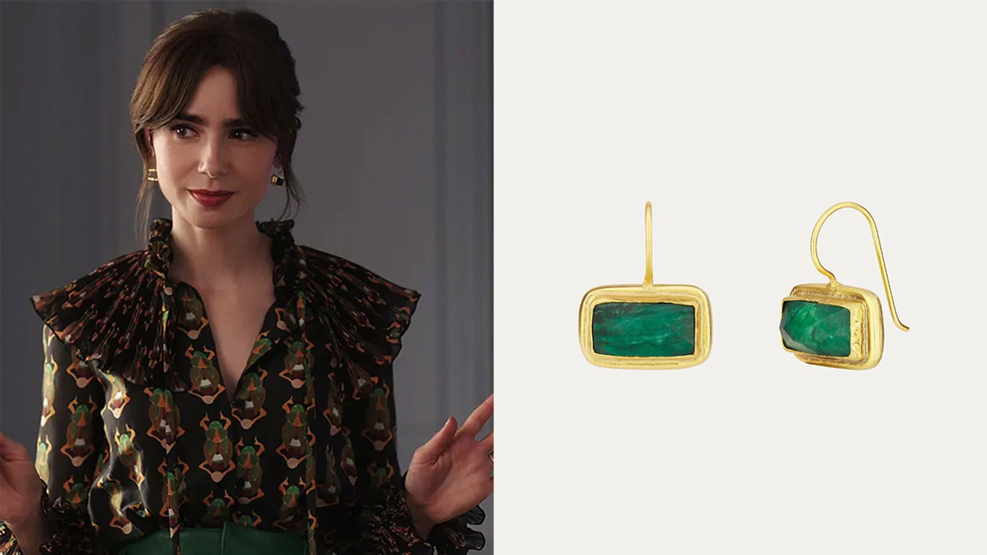 Lily Collins wore these Parisian-style earrings that are on sale for Black Friday