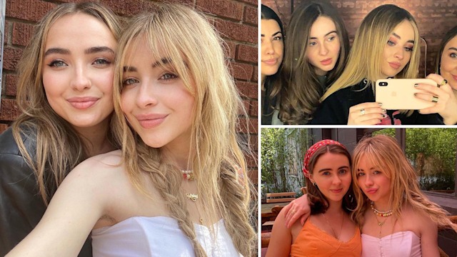 Sabrina Carpenter with her lookalike sisters