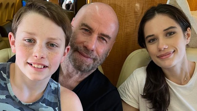 John Travolta with his children Ella and Ben