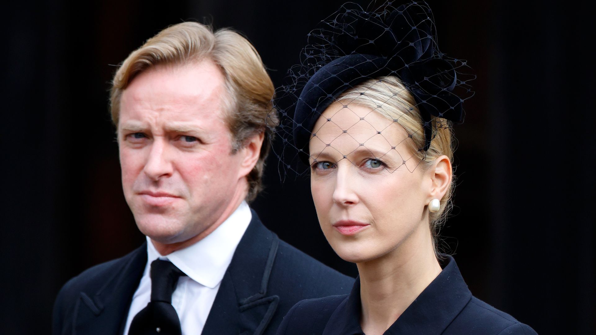 Thomas Kingston and Lady Gabriella Kingston attend the Committal Service for Queen Elizabeth II at St George's Chapel, Windsor Castle on September 19, 2022