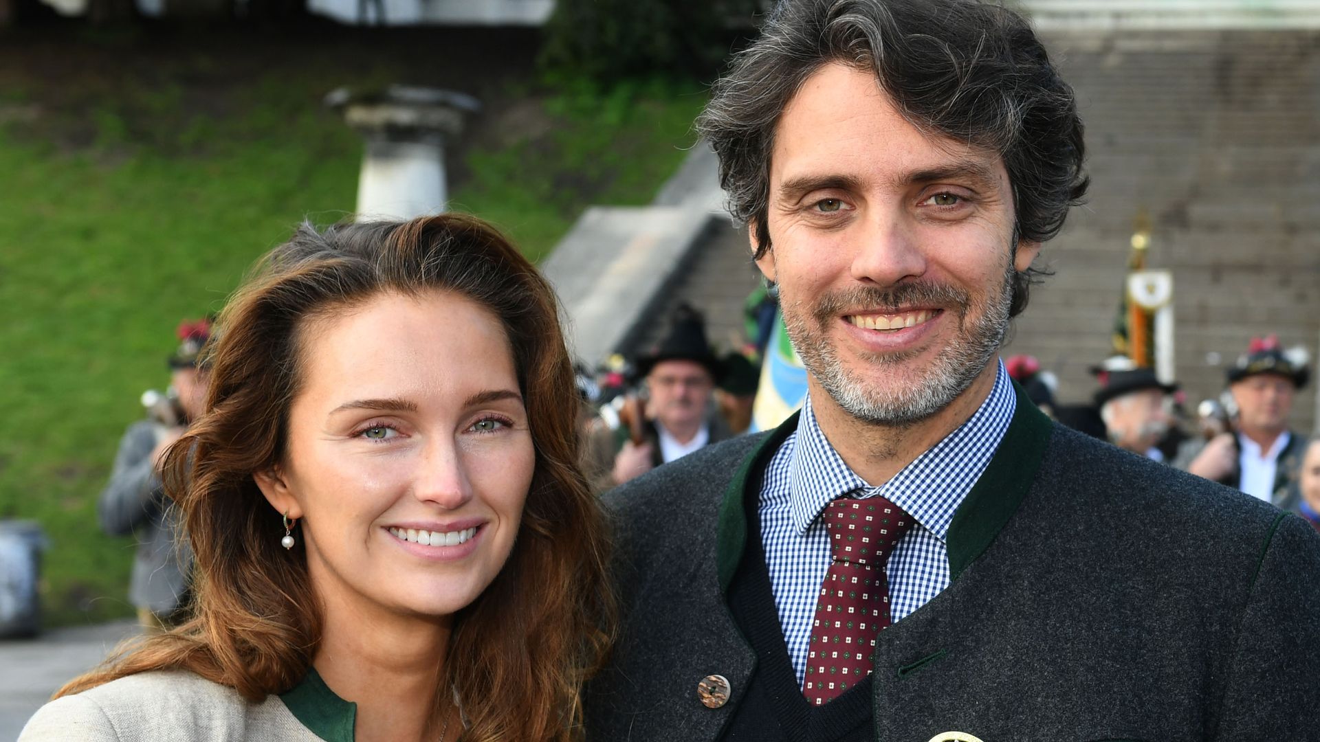 Prince Ludwig of Bavaria and his fiancee Sophie Evekink in traditional outfits at Oktoberfest 