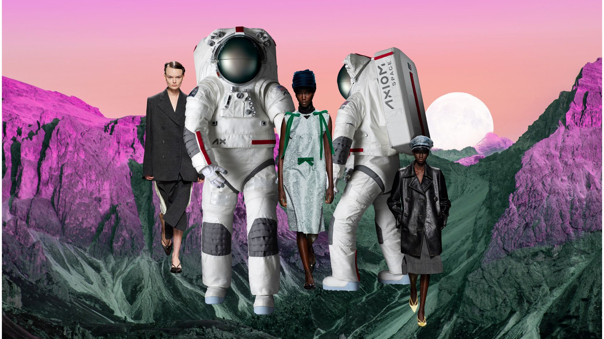 The first woman is set to land on the moon - in a Prada spacesuit