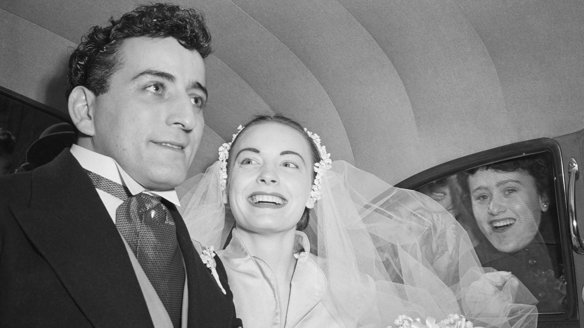 Tony Bennett and his first wife, Patricia Beech on their wedding day