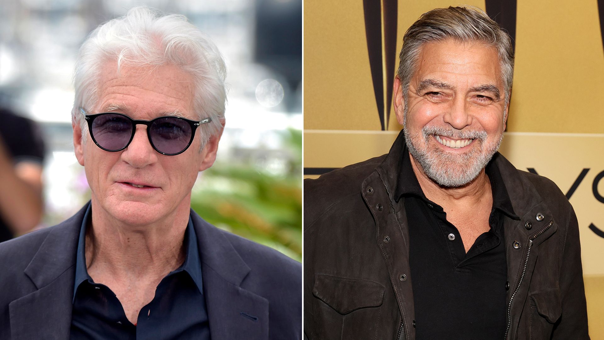 Split image of Richard Gere and George Clooney