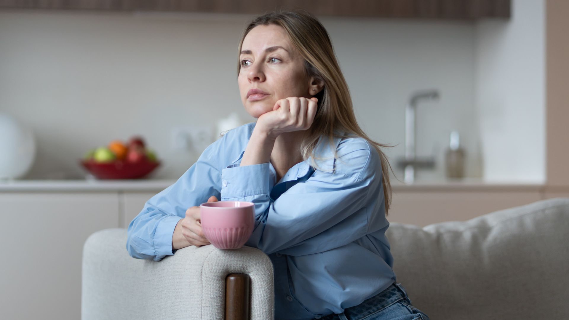 middle aged woman feeling no joy