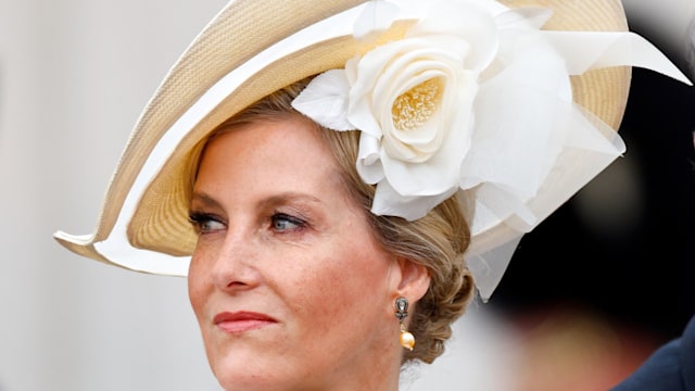 Sophie, Duchess of Edinburgh departs Buckingham Palace in a horse drawn carriage to attend Trooping the Colour on June 17, 2023 in London, England.