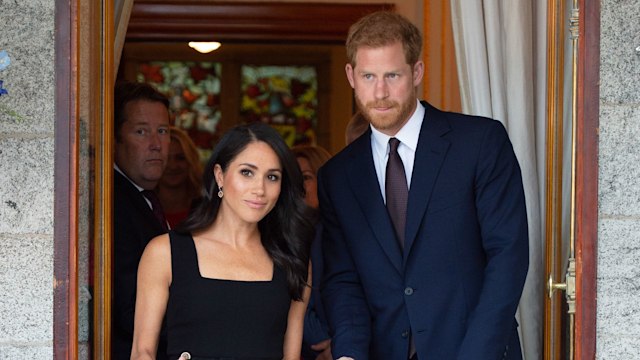  Prince Harry, Duke of Sussex and Meghan in black dress