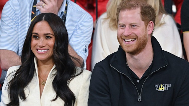 meghan markle prince harry smiling at invictus