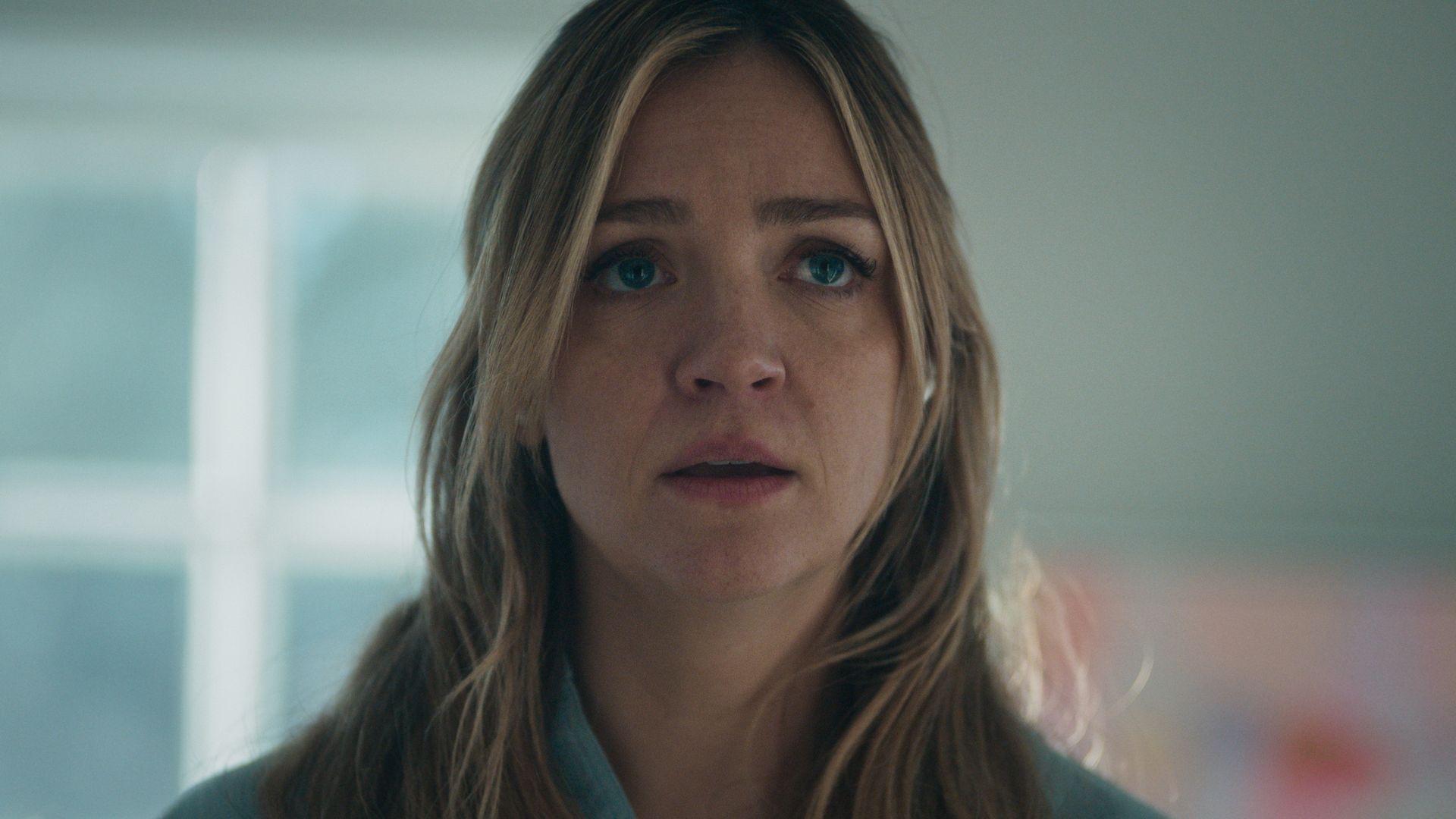 close-up of blonde woman