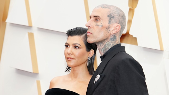 Kourtney Kardashian and Travis Barker attend the 94th Annual Academy Awards at Hollywood and Highland on March 27, 2022 in Hollywood, California