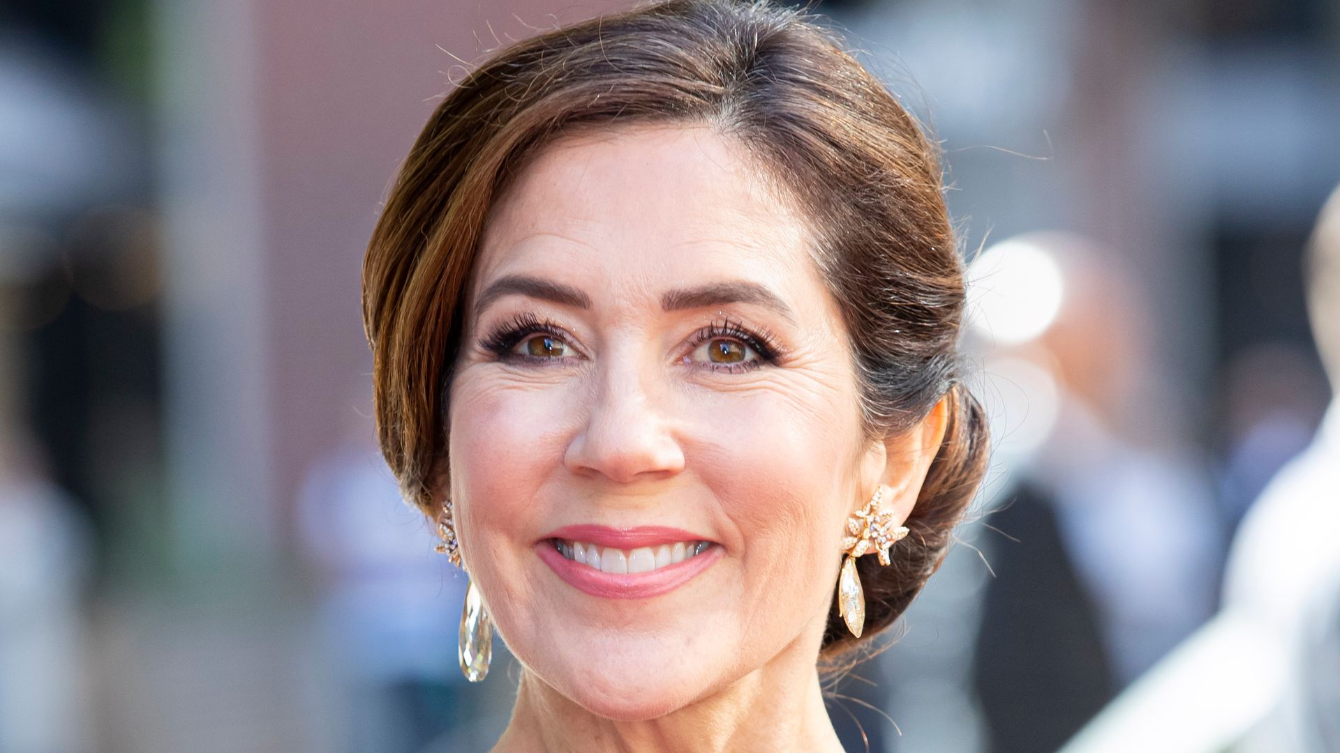 Crown Princess Mary of Denmark in black dress with bun