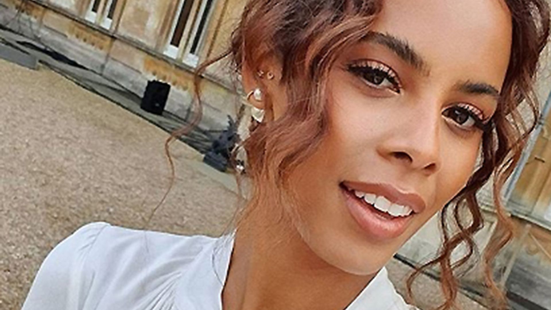 rochelle humes white dress instagram