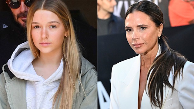 Harper Beckham and her mum Victoria Beckham