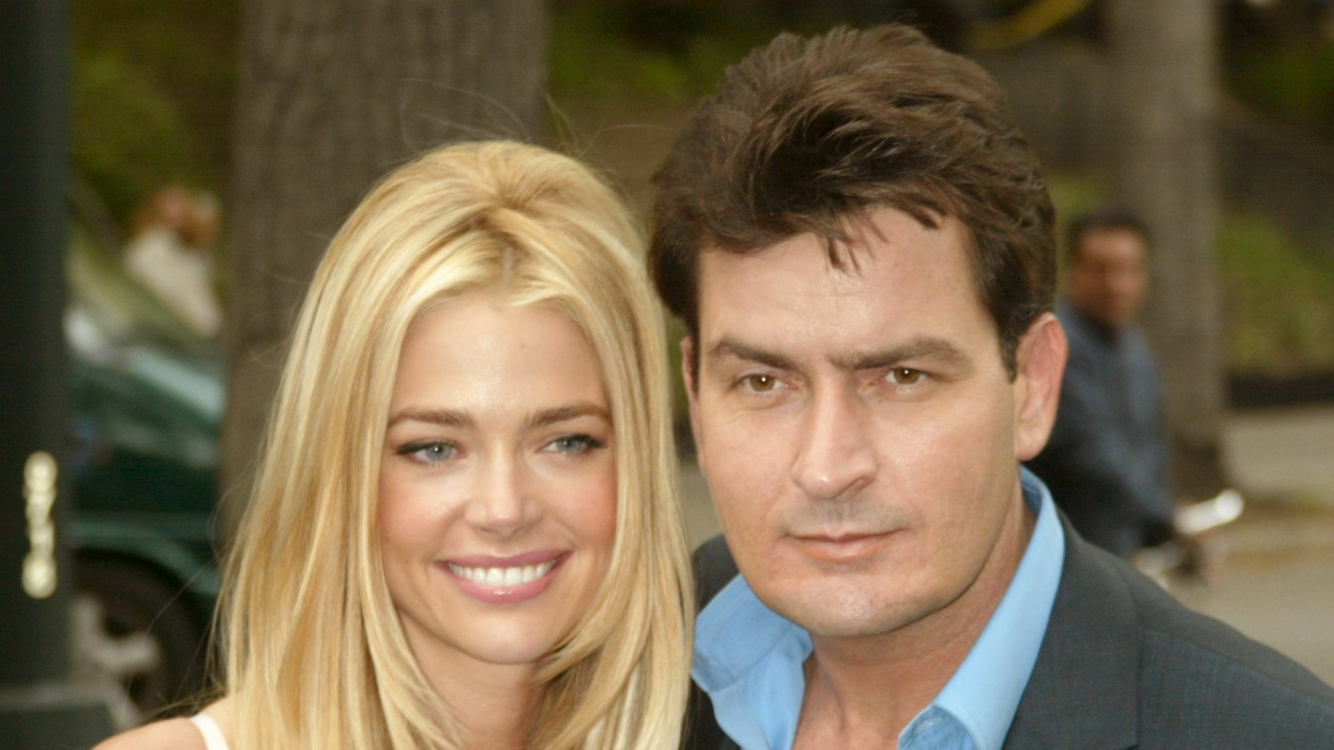 Denise Richards and Charlie Sheen during 2003-2004 CBS Upfront - After Party at Tavern on the Green in New York City, New York, United States