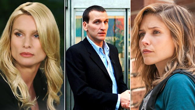 Split image of Nicollete Sheridan, Christopher Eccleston and Sophia Bush