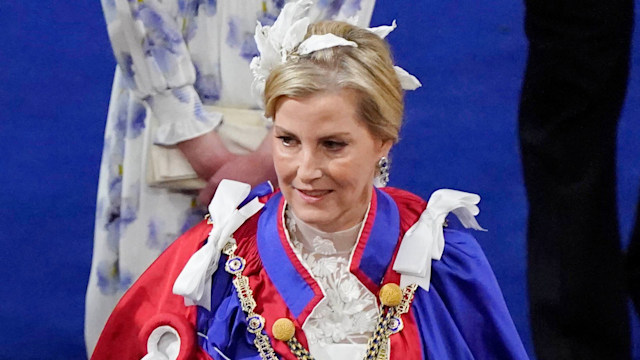 The Duke and Duchess of Edinburgh at the coronation of King Charles III and Queen Camilla at Westminster Abbey, on May 6, 2023 in London, England.