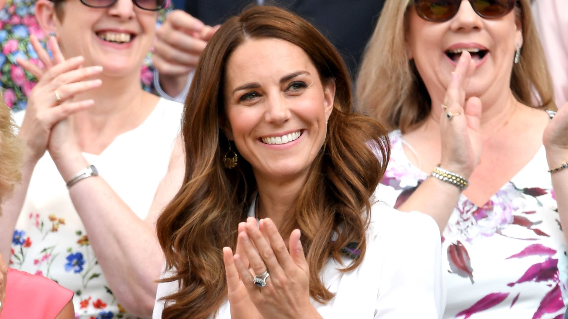 Kate Middleton claps as she attends day 2 of Wimbledon Tennis in 2019