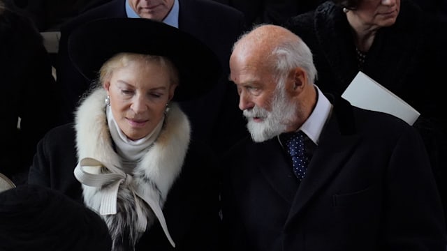 Princess Michael of Kent and Prince Michael of Kent attended the Thanksgiving Service for King Constantine of the Hellenes hours after Thomas Kingston's death