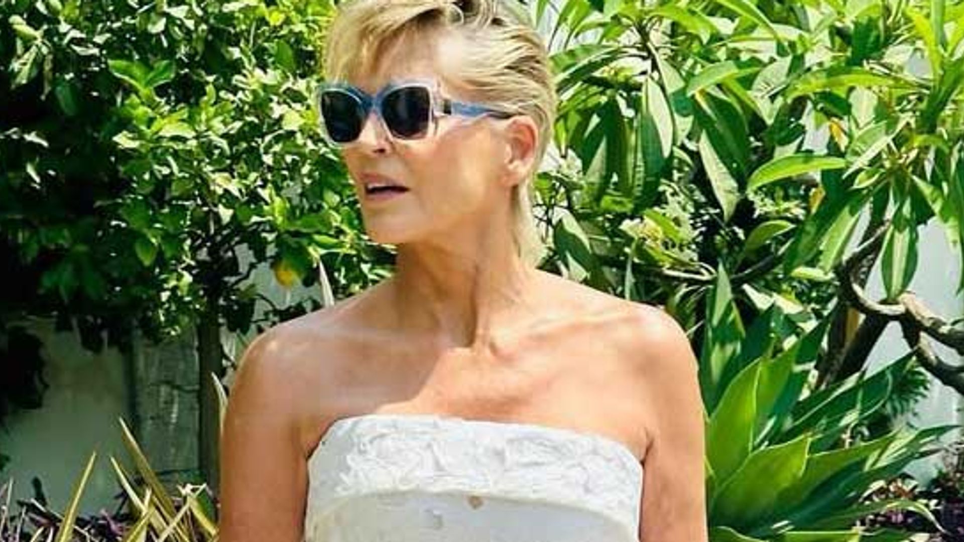 Sharon Stone in white dress