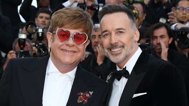 Elton John and David Furnish attend the screening of "Rocket Man" during the 72nd annual Cannes Film Festival on May 16, 2019