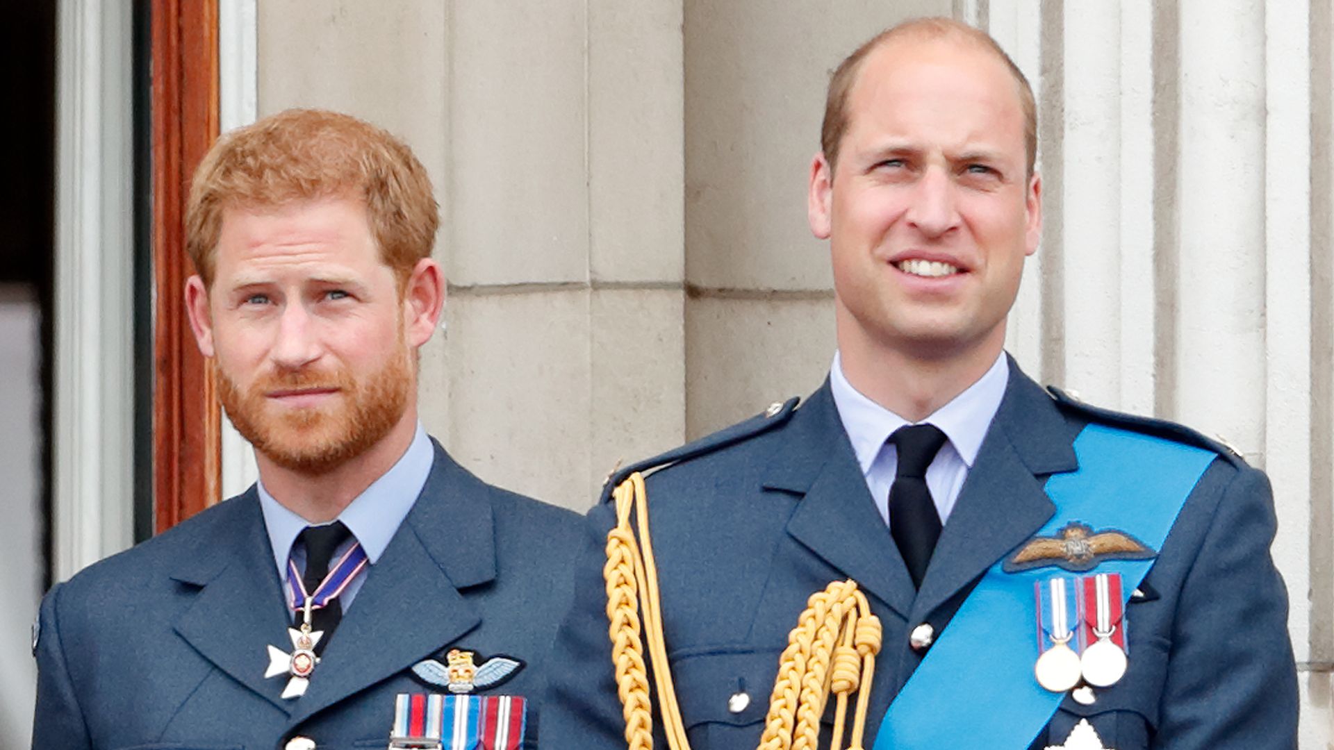 Prince Harry and Prince William watch flypast