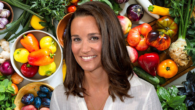 Pippa Middleton on food backdrop