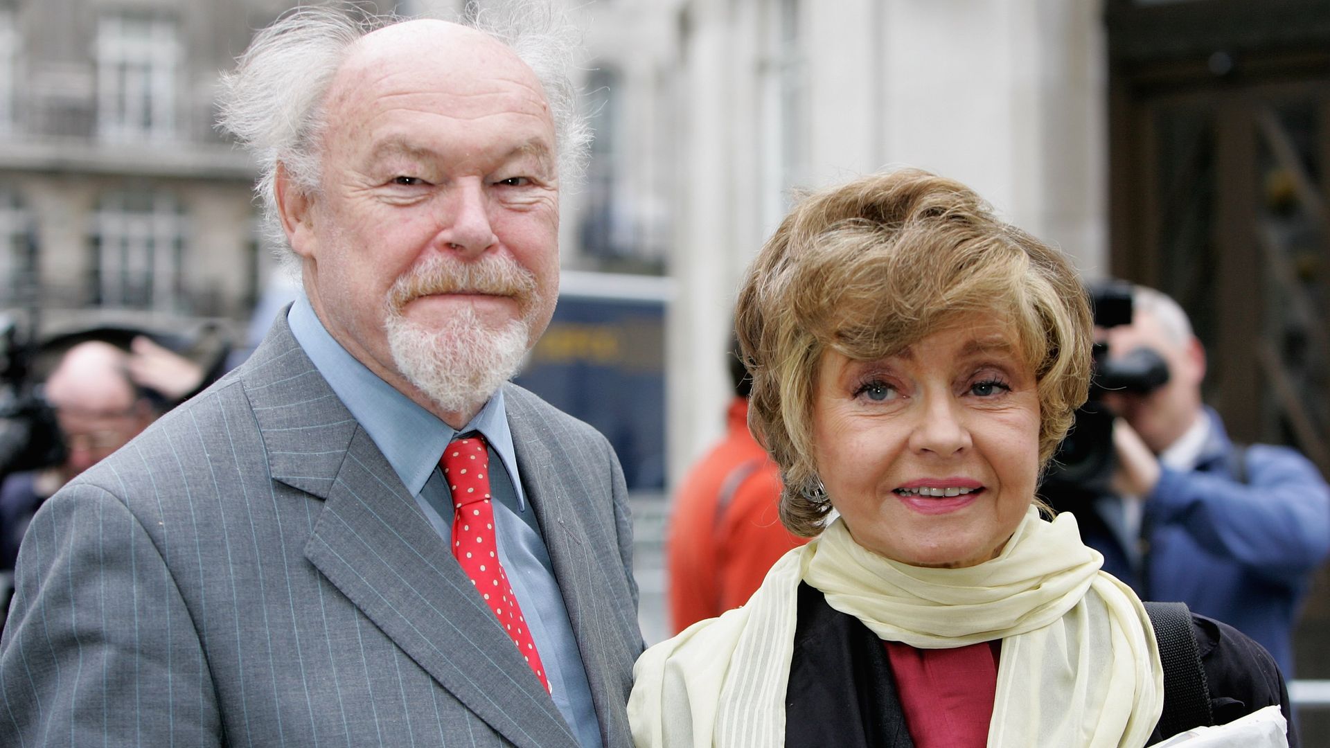 Prunella Scales and Timothy West are seen entering Broadcasting house before the Queen visits to mark the anniversary of the granting of the Corporation's Royal Charter ahead of her 80th birthday tomorrow on April 20, 2006 in London,