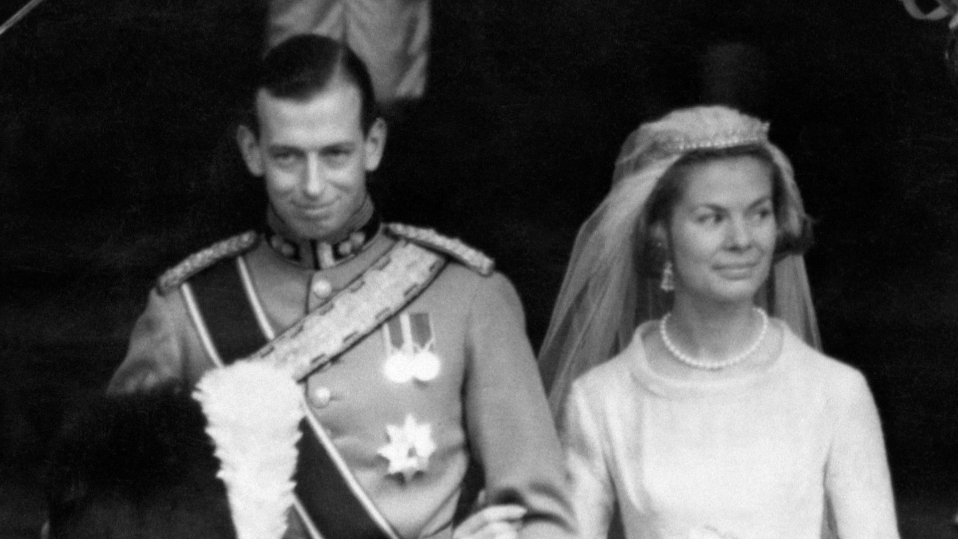 The Duke of Kent and his new Duchess, the former Miss Katherine Worsley on their wedding day