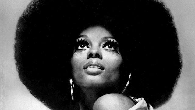 Diana Ross with an afro 