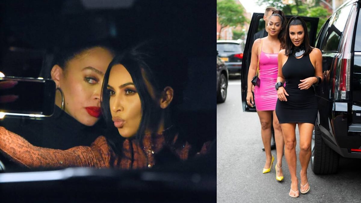 Kim Kardashian And Bff Lala Anthony Twin In Matching Striped Bikinis And Fans Are Losing It