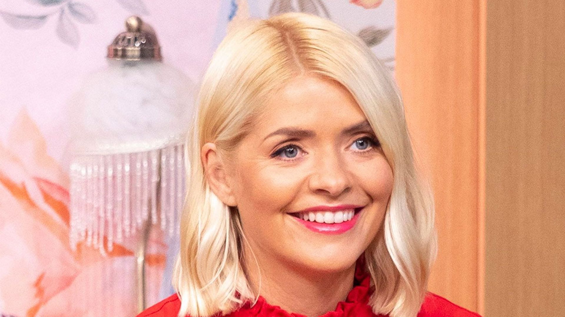 holly willoughby red dress this morning