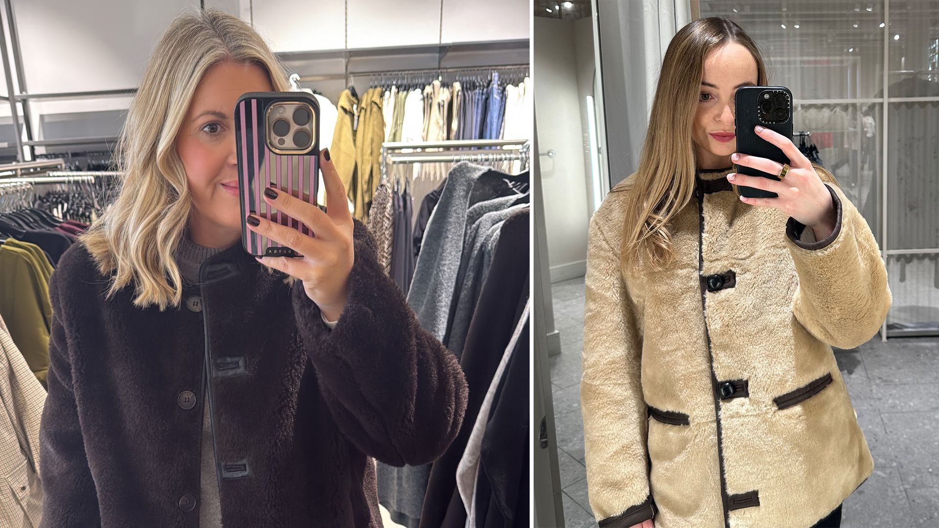 Fashion editors wearing shearling coats