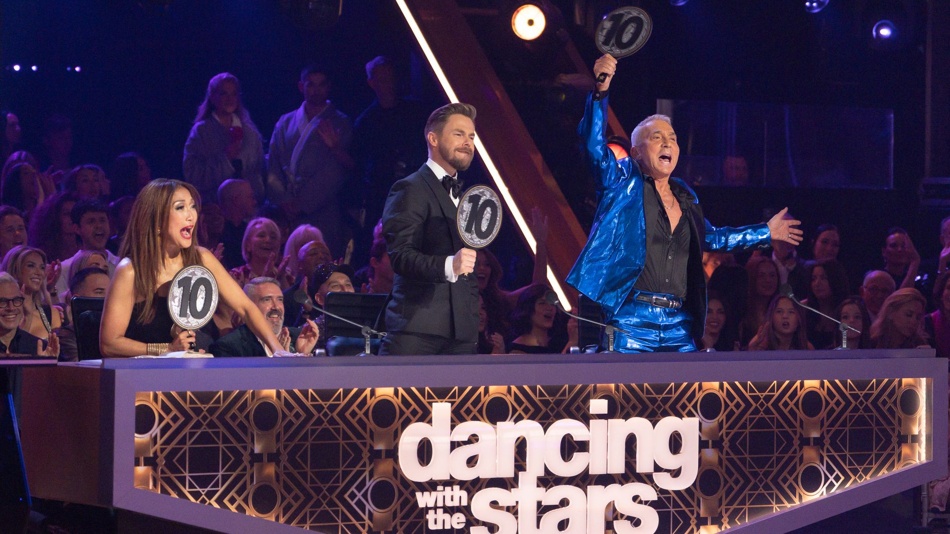 Dancing with the Stars judges Carrie Ann Inaba, Derek Hough and Bruno Tonioli