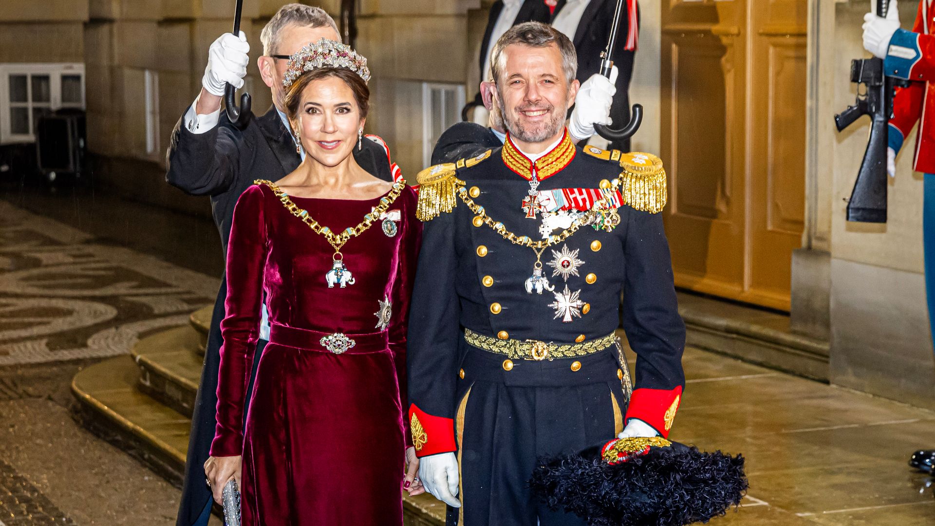 Crown Princess Mary of Denmark and Crown Prince Frederik of Denmark at New Year reception