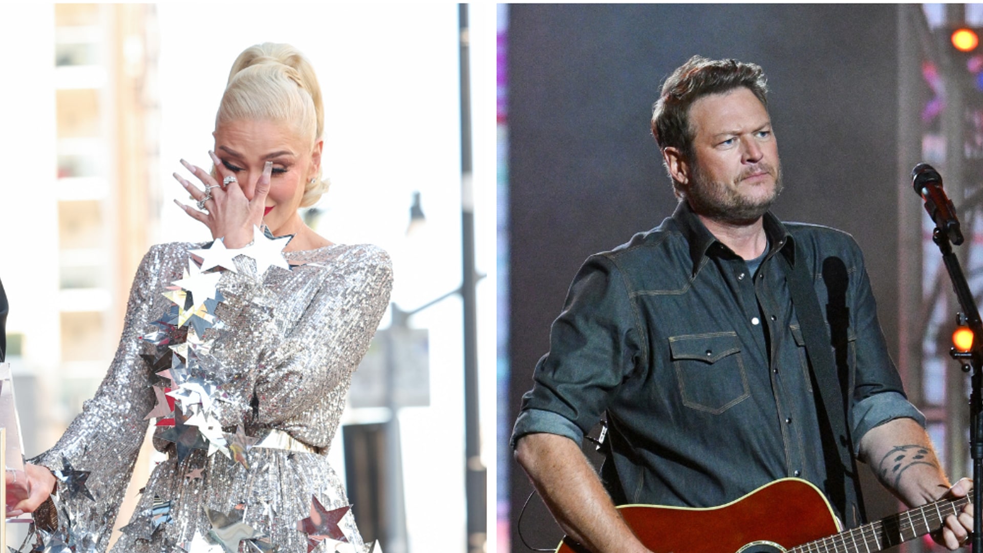 Gwen Stefani Blake Shelton split image
