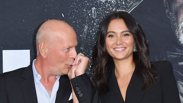 Actor Bruce Willis (L) and his wife English model Emma Heming attend the premiere of Universal Pictures' "Glass" at SVA Theatre on January 15, 2019 in New York City