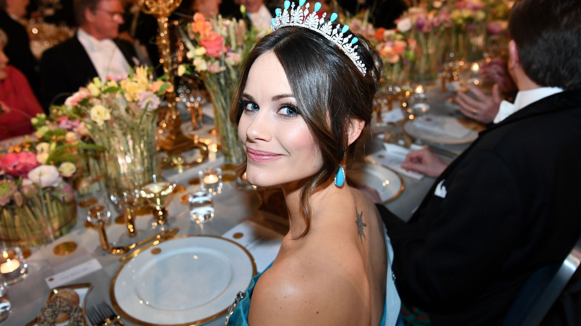 Princess Sofia's tiara with turquoise toppers at the Nobel Prize 2019