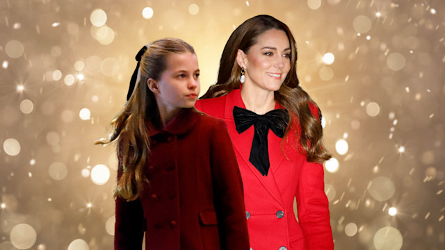 Princess Kate and Princess Charlotte wear matching bows