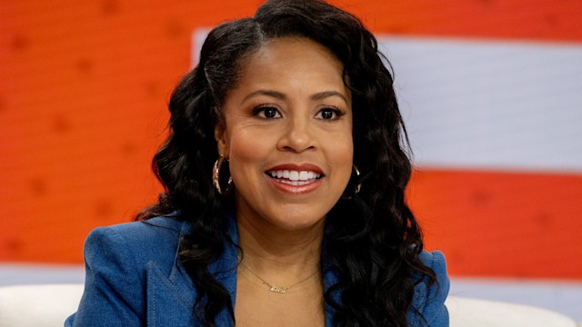 Sheinelle Jones in the Today Show studios 