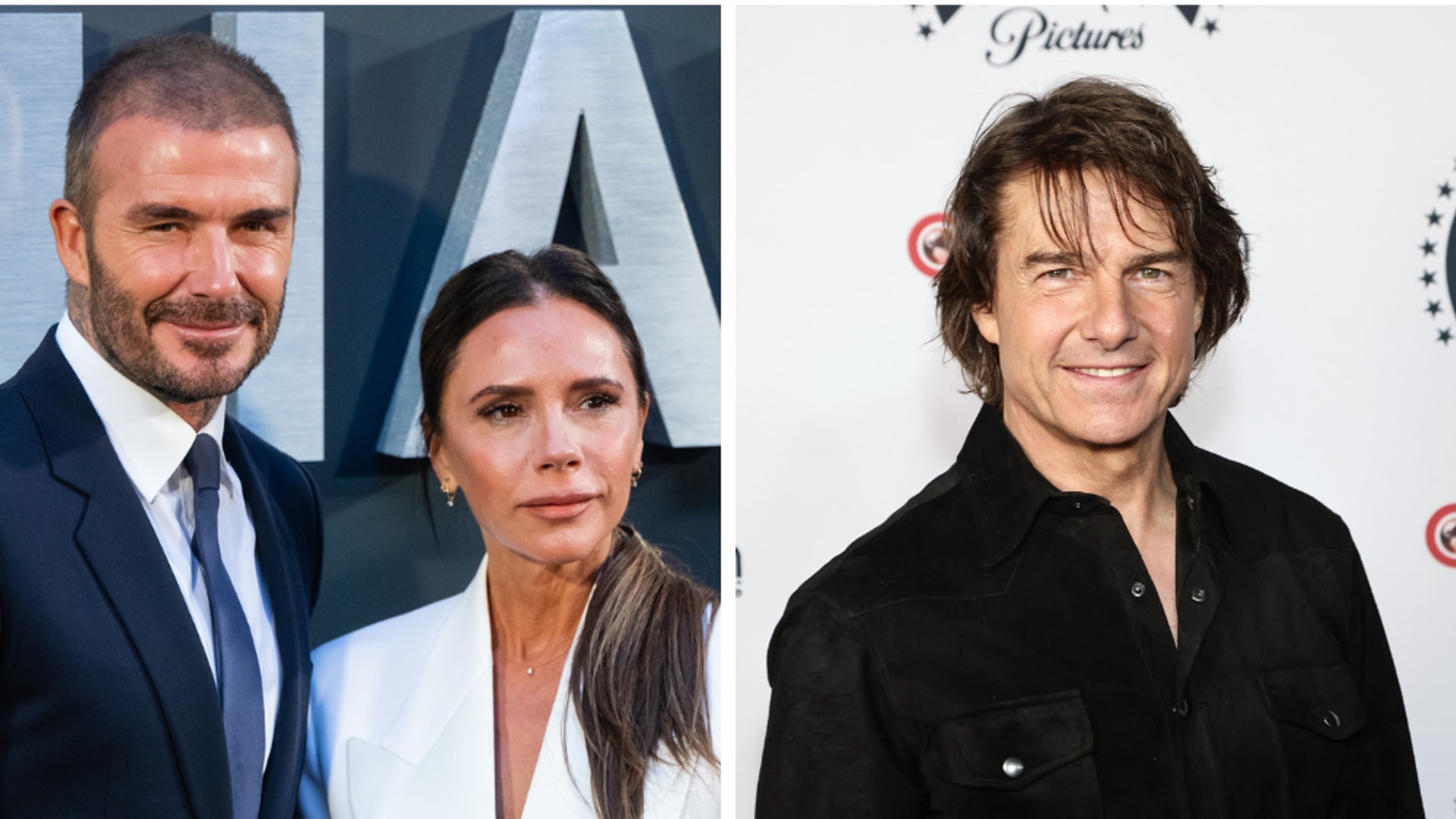 Victoria Beckham David Beckham Tom Cruise split image